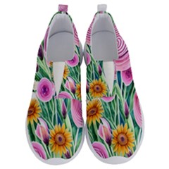 Cheerful And Captivating Watercolor Flowers No Lace Lightweight Shoes by GardenOfOphir