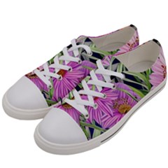 Cheerful Watercolors – Flowers Botanical Men s Low Top Canvas Sneakers by GardenOfOphir