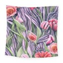 Charming Watercolor Flowers Square Tapestry (Large) View1