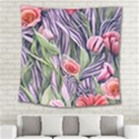 Charming Watercolor Flowers Square Tapestry (Large) View2