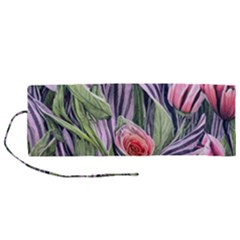 Charming Watercolor Flowers Roll Up Canvas Pencil Holder (m) by GardenOfOphir