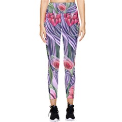 Charming Watercolor Flowers Pocket Leggings  by GardenOfOphir