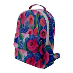 Celestial Watercolor Flowers Flap Pocket Backpack (large) by GardenOfOphir