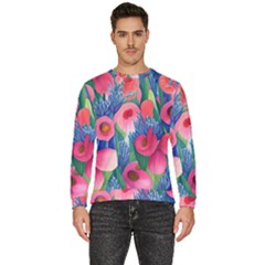 Celestial Watercolor Flowers Men s Fleece Sweatshirt by GardenOfOphir