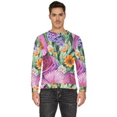 Captivating Watercolor Flowers Men s Fleece Sweatshirt by GardenOfOphir