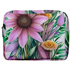 Watercolor Flowers Botanical Foliage Make Up Pouch (large)