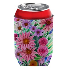 Enchanted Watercolor Flowers Botanical Foliage Can Holder