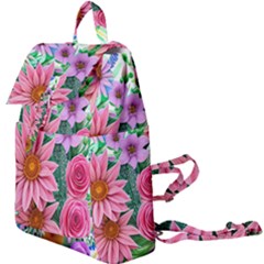 Enchanted Watercolor Flowers Botanical Foliage Buckle Everyday Backpack by GardenOfOphir