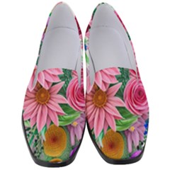 Enchanted Watercolor Flowers Botanical Foliage Women s Classic Loafer Heels by GardenOfOphir