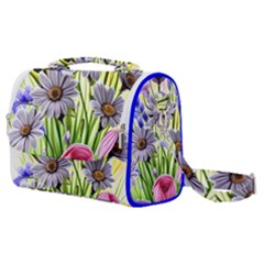 Expressive Watercolor Flowers Botanical Foliage Satchel Shoulder Bag