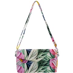 Delightful Watercolor Flowers And Foliage Removable Strap Clutch Bag by GardenOfOphir