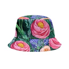 Cute Watercolor Flowers And Foliage Bucket Hat