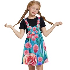 Brilliantly Hued Watercolor Flowers In A Botanical Kids  Apron Dress