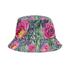 Dazzling Watercolor Flowers And Foliage Inside Out Bucket Hat by GardenOfOphir