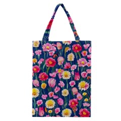 Botanical Flowers Pattern Classic Tote Bag by GardenOfOphir