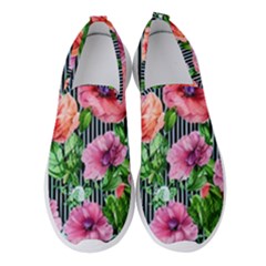 Vintage Botanic Flowers In A Watercolor Women s Slip On Sneakers by GardenOfOphir