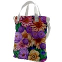 Exotic Tropical Botanical Flowers Pattern Canvas Messenger Bag View1