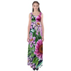 Bouquet Of Sunshine Empire Waist Maxi Dress by GardenOfOphir