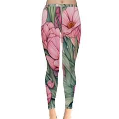 Nature-inspired Flowers Inside Out Leggings by GardenOfOphir