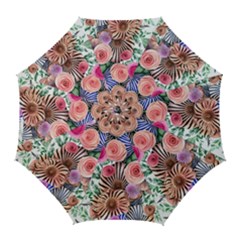 Boho Botanical Flowers Golf Umbrellas