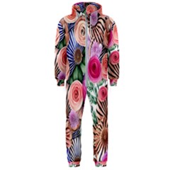 Boho Botanical Flowers Hooded Jumpsuit (Men)