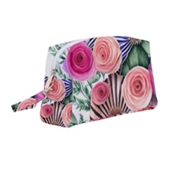 Boho Botanical Flowers Wristlet Pouch Bag (Medium)