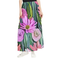 Floral Watercolor Maxi Chiffon Skirt
