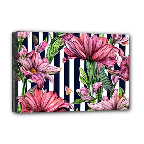 Tropical Botanical Flowers In Watercolor Deluxe Canvas 18  X 12  (stretched) by GardenOfOphir
