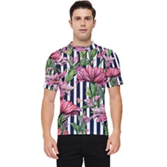 Tropical Botanical Flowers In Watercolor Men s Short Sleeve Rash Guard by GardenOfOphir