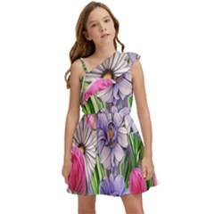 The Perfect Pattern For Your Cottagecore Aesthetics Kids  One Shoulder Party Dress by GardenOfOphir