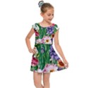 Vintage Tropical Flowers Kids  Cap Sleeve Dress View1