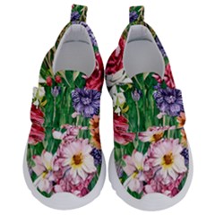 Vintage Tropical Flowers Kids  Velcro No Lace Shoes by GardenOfOphir