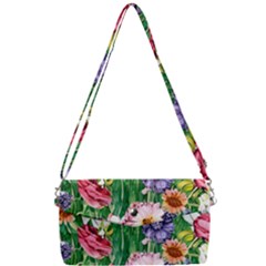 Vintage Tropical Flowers Removable Strap Clutch Bag by GardenOfOphir