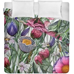 Watercolor Tropical Flowers Duvet Cover Double Side (king Size) by GardenOfOphir