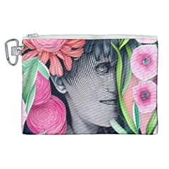 Aesthetics Tropical Flowers Canvas Cosmetic Bag (xl) by GardenOfOphir