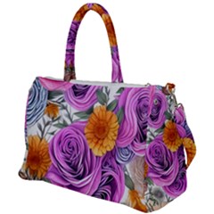 Country-chic Watercolor Flowers Duffel Travel Bag
