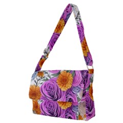 Country-chic Watercolor Flowers Full Print Messenger Bag (m) by GardenOfOphir