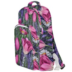 Cheerful Watercolor Flowers Double Compartment Backpack by GardenOfOphir