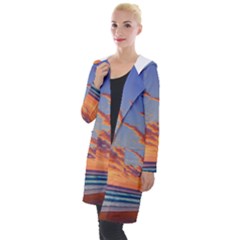 Summer Sunset Over Beach Hooded Pocket Cardigan by GardenOfOphir