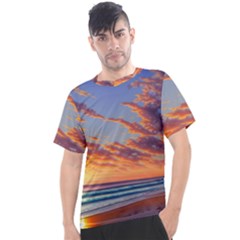 Summer Sunset Over Beach Men s Sport Top by GardenOfOphir