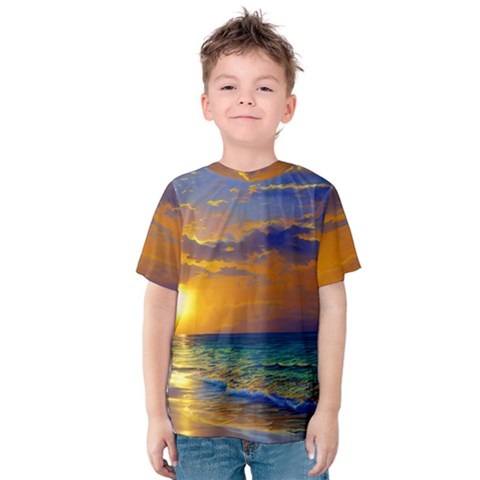 Nature Sunset Kids  Cotton Tee by GardenOfOphir