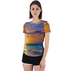 Nature Sunset Back Cut Out Sport Tee by GardenOfOphir