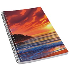 Reflecting Sunset Over Beach 5 5  X 8 5  Notebook by GardenOfOphir