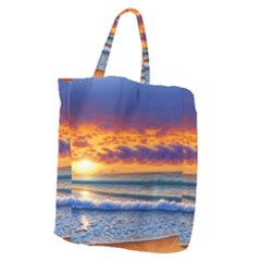 Summer Sunset Over The Ocean Giant Grocery Tote by GardenOfOphir