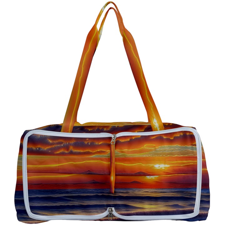 Nature s Sunset Over Beach Multi Function Bag