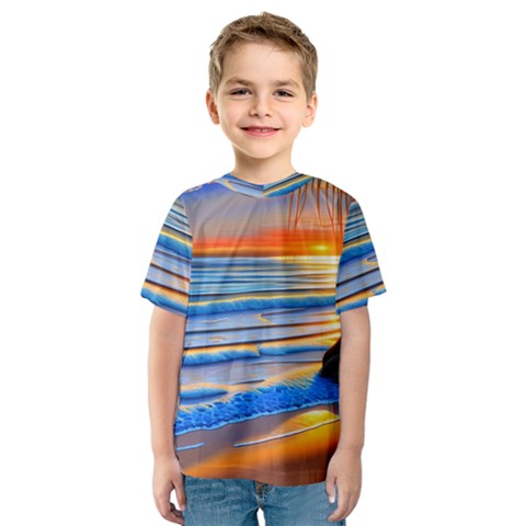 Tropical Sunset Kids  Sport Mesh Tee by GardenOfOphir