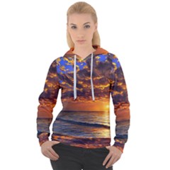 Orange Sunburst Women s Overhead Hoodie by GardenOfOphir