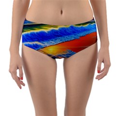 Summer Sunset At The Beach Reversible Mid-waist Bikini Bottoms by GardenOfOphir