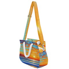 Golden Sunsets Over The Ocean Rope Handles Shoulder Strap Bag by GardenOfOphir