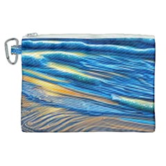 Waves Crashing On The Shore Canvas Cosmetic Bag (xl) by GardenOfOphir